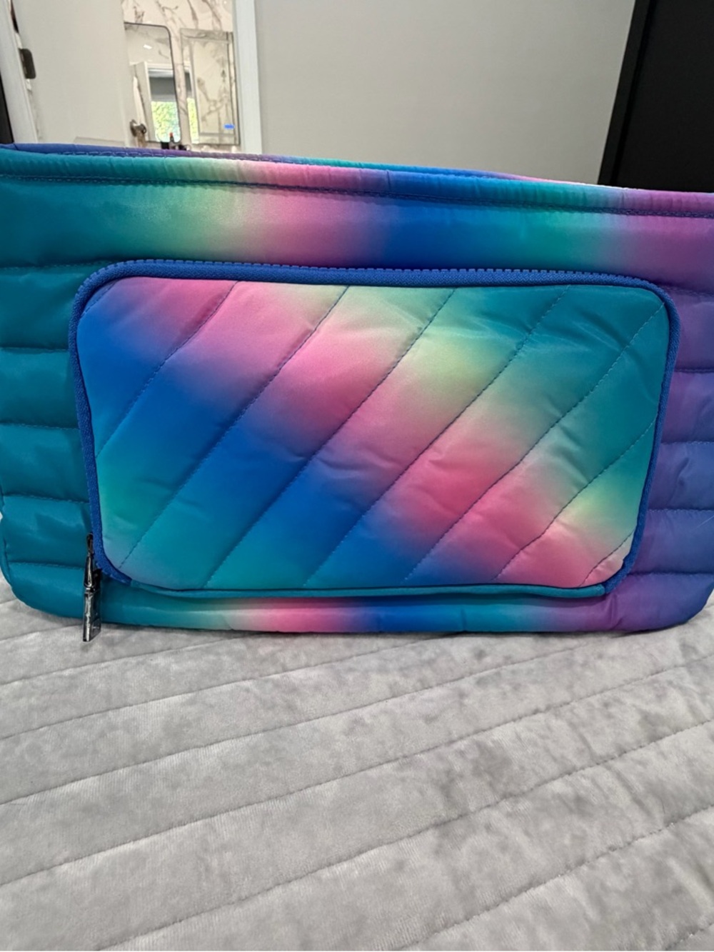 THINK ROYLN Quilted Gradient Crossbody Bag in Blue, Pink, Green, Purple